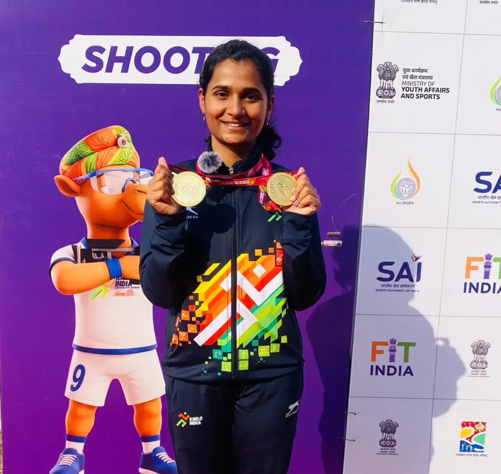 Sakshi Padekar Triumphs Over Financial Struggles to Win 10m Air Rifle Gold at Khelo India University Games 2025 | exploretimes